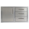 32" Three Drawers w/ Door On Left - Blue Lilac-Gloss AXE-DDC-L-SC-S4005
