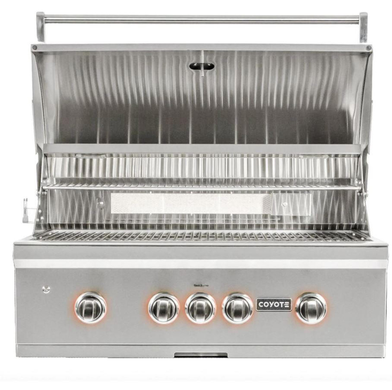 Coyote S-Series 36-Inch 4-Burner Built-In Natural Gas Grill with RapidSear  Infrared Burner and Rotisserie