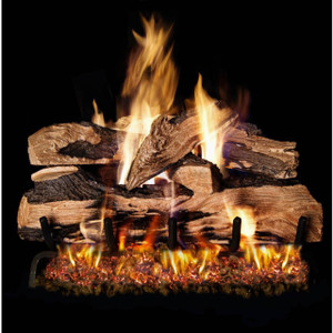  Peterson Real Fyre 20-Inch Split Oak Designer Plus Gas Log Set With Vented Natural Gas G4 Burner - Match Light 