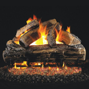  Peterson Real Fyre 18-Inch Split Oak Gas Log Set With Vented Natural Gas G4 Burner - Match Light 