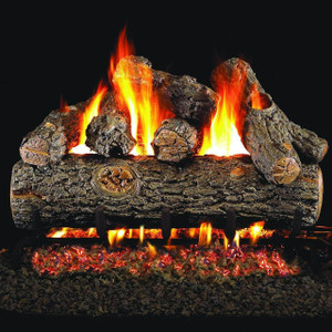  Peterson Real Fyre 18-Inch Golden Oak Designer Plus Gas Log Set With Vented Natural Gas G4 Burner - Match Light 