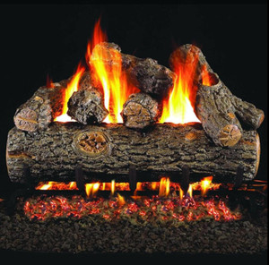  Peterson Real Fyre 24-Inch Golden Oak Designer Plus Gas Log Set With Vented Natural Gas G4 Burner - Match Light 