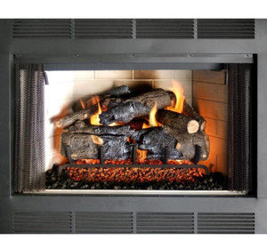  Peterson Real Fyre 18-Inch Charred American Oak Gas Log Set With Vented Natural Gas G4 Burner - Match Light 
