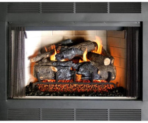  Peterson Real Fyre 24-Inch Charred American Oak Gas Log Set With Vented Natural Gas G4 Burner - Match Light 