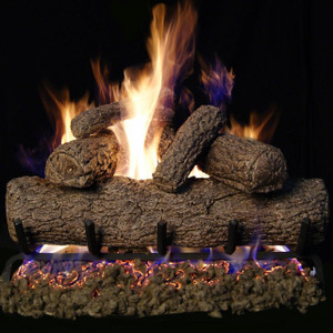  Peterson Real Fyre 24-Inch Southern Oak Gas Log Set With Vented Natural Gas G4 Burner - Match Light 
