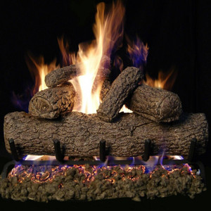  Peterson Real Fyre 18-Inch Southern Oak Gas Log Set With Vented Natural Gas G4 Burner - Match Light 