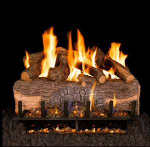  Peterson Real Fyre 30-Inch Mountain Crest Oak Gas Log Set With Vented G31 Three-Tiered Natural Gas Burner - Match Light 