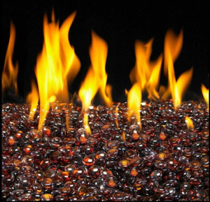  Peterson Real Fyre 30-Inch Deep Amber See-Thru Fire Gem Set With Vented Natural Gas G45 Burner - Match Light 