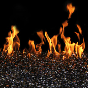  Peterson Real Fyre 30-Inch Black Granite See-Thru Fire Gem Set With Vented Natural Gas G45 Burner - Match Light 