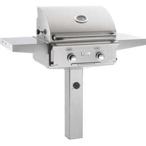  American Outdoor Grill L-Series 24-Inch 2-Burner Natural Gas Grill On In-Ground Post - 24NGL-00SP 