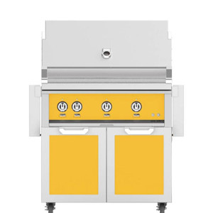  Hestan 36-Inch Propane Gas Grill W/ Rotisserie On Double Door Tower Cart - Sol - GABR36-LP-YW 