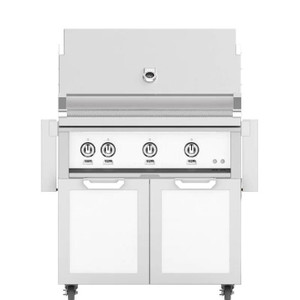  Hestan 36-Inch Natural Gas Grill W/ Rotisserie On Double Door Tower Cart - Froth - GABR36-NG-WH 