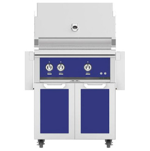 Hestan 30-Inch Propane Gas Grill W/ All Infrared Burners and Rotisserie On Double Door Tower Cart - Prince - GSBR30-LP-BU