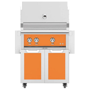 Hestan 30-Inch Natural Gas Grill W/ All Infrared Burners and Rotisserie On Double Drawer and Door Tower Cart - Citra - GSBR30-NG-OR