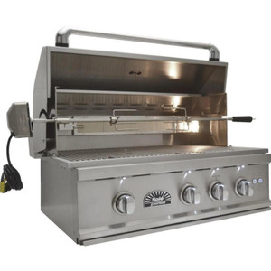 Sole Gourmet Grills Sole Luxury TR 32-Inch Built-In Propane Gas Grill With Rotisserie