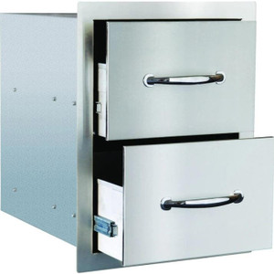 Summerset Grills Summerset 15-Inch Stainless Steel Flush Mount Double Access Drawer - SSDR2-17