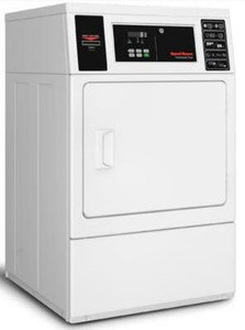 Speed Queen SDGNCAGS116TW01 27 Inch Commercial Gas Dryer with 7 Cu Ft Capacity, Quantum Gold Pro Control, Integrated Meter Case, Large Door Opening, Reversible Door, 5 Dry Cycles, and cCSAus Approved Coin Drop Installed