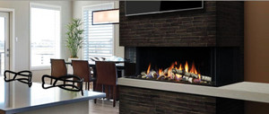 Marquis Fireplaces ENCLAVEZero Clearance Direct Vent Bay Peninsula Gas Fireplace 