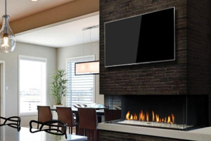 Marquis Fireplaces ENCLAVEZero Clearance Direct Vent Bay Peninsula Gas Fireplace 