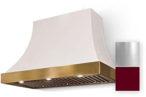 Cascade 48"W X 30"H Hood W/1200 Cfm_Cranberry + Bn Trim W/Out Banding Cascade 48"W X 30"H Hood W/1200 Cfm_Cranberry + Bn Trim W/Out Banding