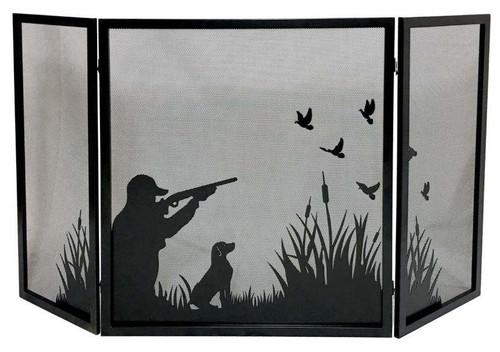  Dagan DG-S164 Three Fold Fireplace Screen with Duck Hunting Design, 57.75x32-Inches 
