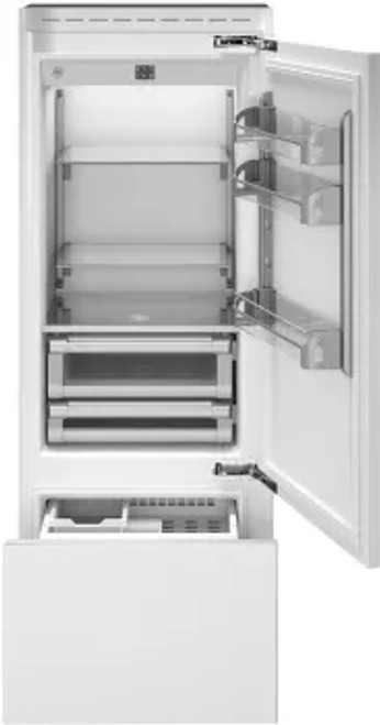 36" W Built-In Bottom Mount Refrigerator Panel Ready, RIGHT SWING  (T Trim)