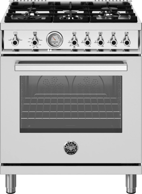 Bertazzoni Professional Series 30-Inch All-Gas Range, 4 Burners In Stainless Steel