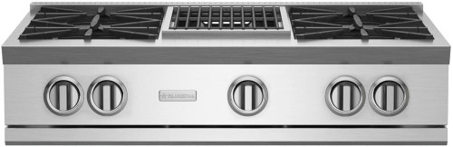 BlueStar - RGTNB364CBV2/RGTNB364CBV2L - 36" Nova (RNB) Range Top - (4) Burners with 12" Charbroiler Stainless Steel BlueStar - RGTNB364CBV2/RGTNB364CBV2L - 36" Nova (RNB) Range Top - (4) Burners with 12" Charbroiler Stainless Steel