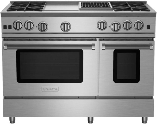 BlueStar - RNB484GCBV2/RNB484GCBV2L - 48" Nova (RNB) Range - (4) Burners with 12" Griddle & 12" Charbroiler Stainless Steel BlueStar - RNB484GCBV2/RNB484GCBV2L - 48" Nova (RNB) Range - (4) Burners with 12" Griddle & 12" Charbroiler Stainless Steel