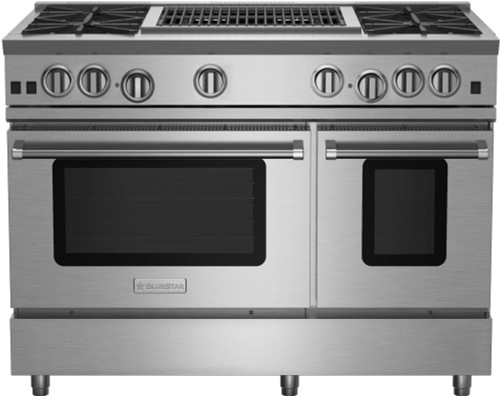 BlueStar - RNB484CBV2PLT/RNB484CBV2LPLT - 48" Nova (RNB) Range - (4) Burners with 24" Charbroiler Stainless Steel