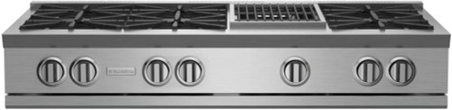 BlueStar - RGTNB486CBV2/RGTNB486CBV2L - 48" Nova (RNB) Range Top - (6) Burners with 12" Charbroiler Stainless Steel