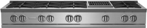 BlueStar - RGTNB608CBV2/RGTNB608CBV2L - 60" Nova (RNB) Range Top - (8) Burners with 12" Charbroiler Stainless Steel BlueStar - RGTNB608CBV2/RGTNB608CBV2L - 60" Nova (RNB) Range Top - (8) Burners with 12" Charbroiler Stainless Steel