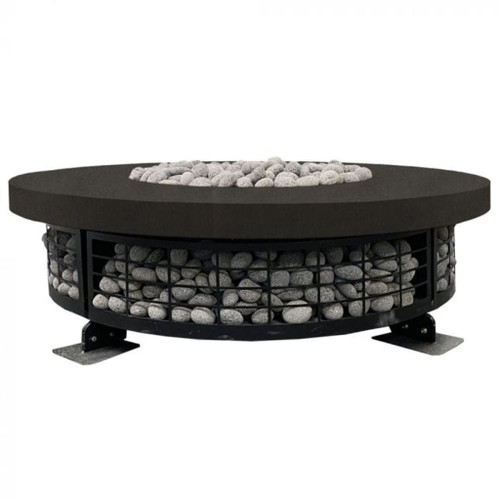 Prism Hardscapes 54" Fuego Round Concrete Fire Pit Table | Ebony Prism Hardscapes 54" Fuego Round Concrete Fire Pit Table | Ebony