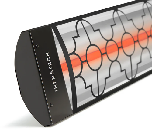 Infratech C Series Single Element with Mediterranean Motif C2627BL3 2600 Watts 277V 9.4 Amps Infrared Electric Patio Heater 48 x 8.19 x 2.5 in. Black Color Infratech C Series Single Element with Mediterranean Motif C2627BL3 2600 Watts 277V 9.4 Amps Infrared Electric Patio Heater 48 x 8.19 x 2.5 in. Black Color