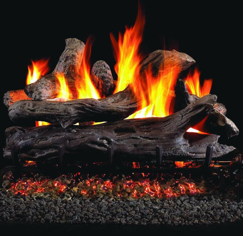  Peterson Real Fyre 18-Inch Coastal Driftwood Natural Gas Log Set With Vented G4 Burner - Match Light 