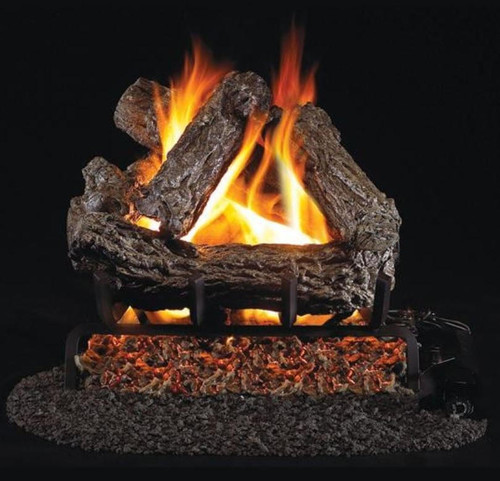  Peterson Real Fyre 16-Inch Rustic Oak Gas Log Set With Vented Natural Gas G4 Burner - Match Light 