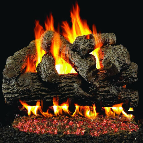  Peterson Real Fyre 18-Inch Royal English Oak Gas Log Set With Vented Natural Gas G4 Burner - Match Light 