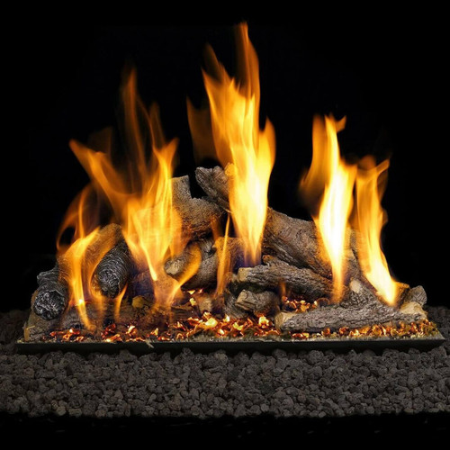 Peterson Real Fyre 18-Inch Shoreline Designer Oak Gas Log Set With Vented Natural Gas ANSI Certified P45 Burner - Match Light Peterson Real Fyre 18-Inch Shoreline Designer Oak Gas Log Set With Vented Natural Gas ANSI Certified P45 Burner - Match Light