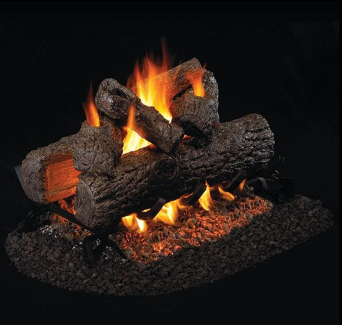  Peterson Real Fyre 30-Inch Golden Oak See-Thru Gas Log Set With Vented Natural Gas G45 Burner - Match Light 