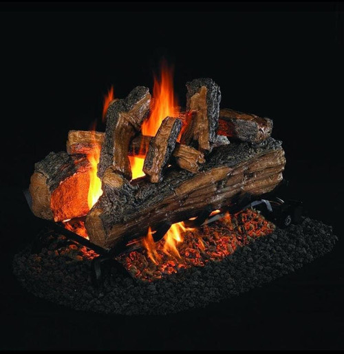  Peterson Real Fyre 30-Inch Split Oak Designer Plus See-Thru Gas Log Set With Vented Natural Gas G45 Burner - Match Light 