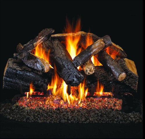  Peterson Real Fyre 42-Inch Charred Majestic Oak Outdoor Log Set With Vented Natural Gas Stainless G45 Burner - Match Light 