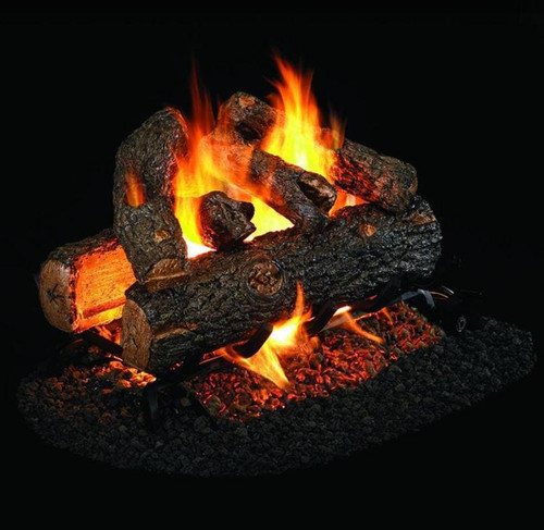  Peterson Real Fyre 30-Inch Golden Oak Designer Plus See-Thru Gas Log Set With Vented Natural Gas G45 Burner - Match Light 