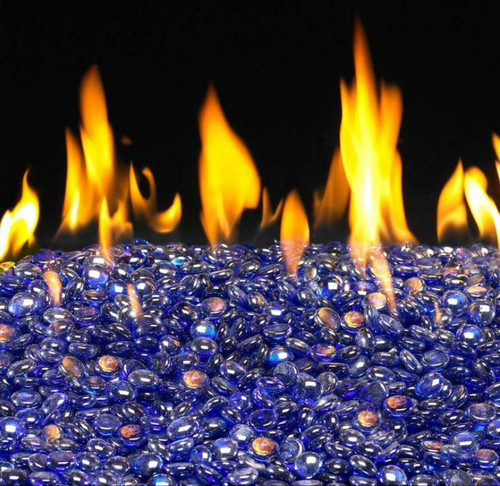 Peterson Real Fyre 16-Inch Sapphire Indoor/Outdoor Fire Gem Set With Vented Natural Gas Stainless G45 Burner - Match Light Peterson Real Fyre 16-Inch Sapphire Indoor/Outdoor Fire Gem Set With Vented Natural Gas Stainless G45 Burner - Match Light