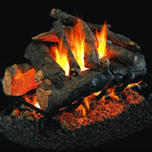 Peterson Real Fyre 24-Inch American Oak Outdoor See-Thru Gas Log Set With Vented Natural Gas Stainless G45 Burner - Match Light Peterson Real Fyre 24-Inch American Oak Outdoor See-Thru Gas Log Set With Vented Natural Gas Stainless G45 Burner - Match Light