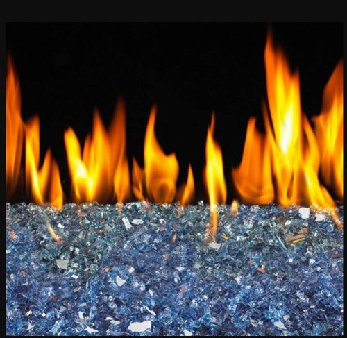 Peterson Real Fyre 30-Inch Caribbean Blue Indoor/Outdoor See-Thru Fire Glass Set With Vented Natural Gas Stainless G45 Burner - Match Light Peterson Real Fyre 30-Inch Caribbean Blue Indoor/Outdoor See-Thru Fire Glass Set With Vented Natural Gas Stainless G45 Burner - Match Light