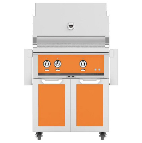  Hestan 30-Inch Natural Gas Grill W/ All Infrared Burners & Rotisserie On Double Door Tower Cart - Citra - GSBR30-NG-OR 