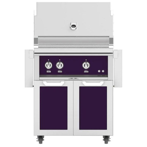  Hestan 30-Inch Natural Gas Grill W/ All Infrared Burners & Rotisserie On Double Drawer & Door Tower Cart - Lush - GSBR30-NG-PP 