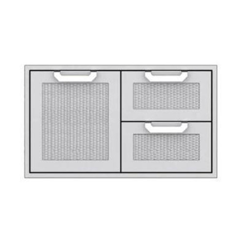 Hestan 36-Inch Double Drawer And Single Storage Door Combo - Steeletto - AGSDR36-SS