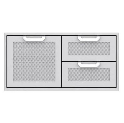 Hestan 42-Inch Double Drawer And Single Storage Door Combo - Steeletto - AGSDR42-SS