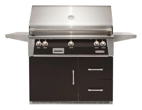 42" Standard Grill On Refrigerated Base - Jet Black-Matte ALXE-42RFG-LP-SM9005 42" Standard Grill On Refrigerated Base - Jet Black-Matte ALXE-42RFG-LP-SM9005